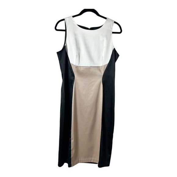 J. Taylor Women’s Sleeveless Color Block Sheath Dress Size 12 - Picture 1 of 6